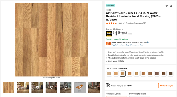 PergoHaleyOak10mmx7.4x47inches