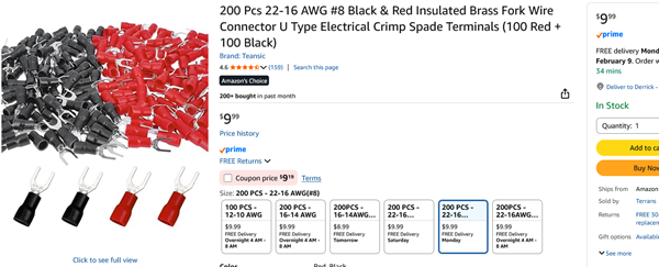 TerminalBlockSpadeConnectorsNumber8