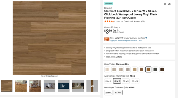 VinylClermontElm30MIL8.7x48inches